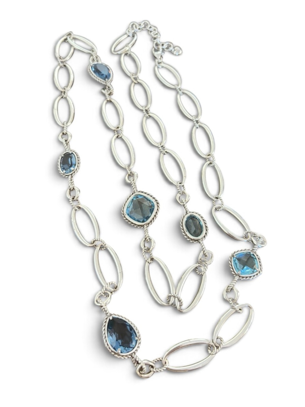 Brighton Joyful Your True Color Blue Long Silver Necklace